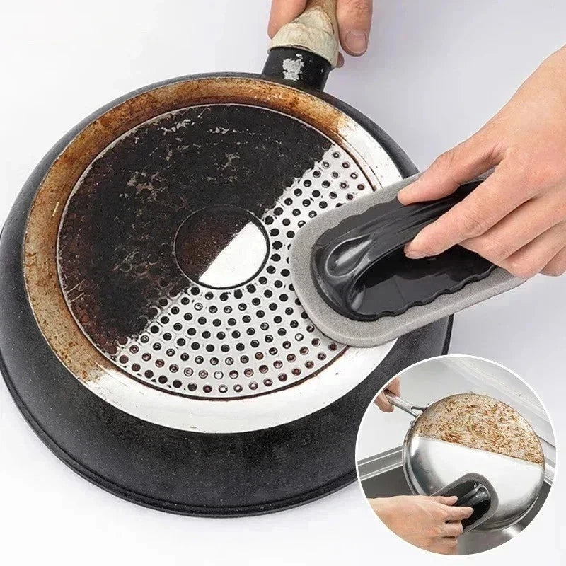Magic Emery Sponge Brush Wipe Eraser Cleaner Kitchen Bath Rust Strong Decontamin